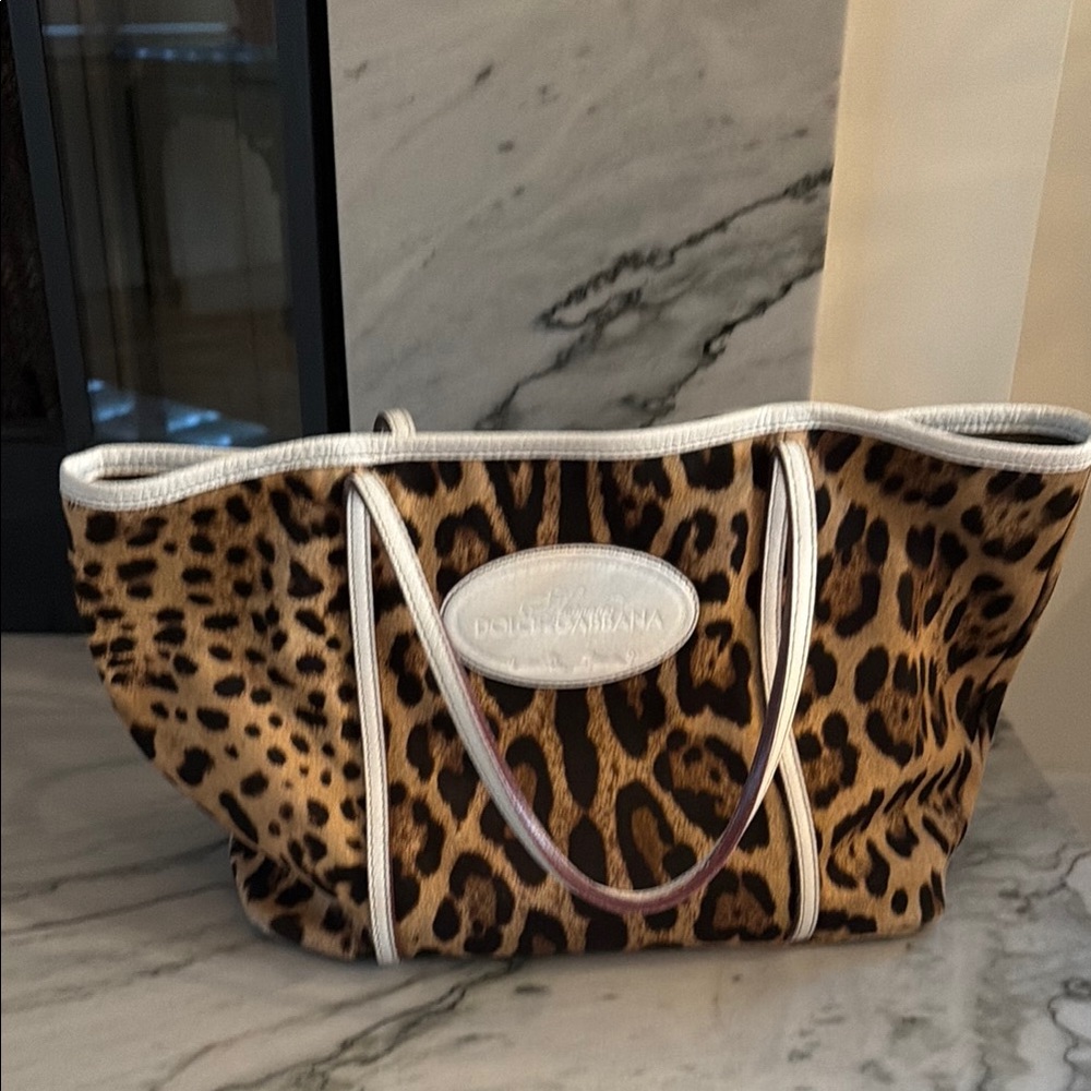 Dolce & Gabbana Leopard Print Tote Bag - Brown